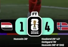 Irak Tumbang 1-4 dari Norwegia, Jadi Wakil Asia Pertama yang Kalah