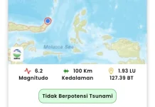 Gempa Magnitudo 6,2 Guncang Halmahera, Tidak Berpotensi Tsunami