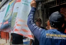Bappenda Tertibkan Ratusan Reklame Tak Berizin di Kota Gorontalo