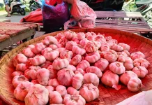Pasokan Berkurang, Harga Bawang Putih di Pasar Kayubulan Tembus Rp70 Ribu