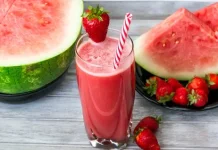 Minuman Segar dari Stroberi dan Semangka