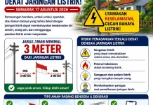 PLN Imbau Masyarakat Jaga Jarak Aman Saat Memasang Bendera Merah Putih