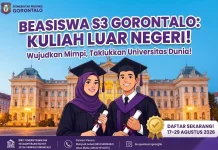 Pemprov Gorontalo Buka Pendaftaran Beasiswa Kompetisi Strata 3 (S3)