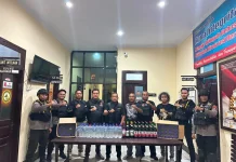 Polsek Kota Utara Polresta Gorontalo Kota Amankan Ratusan Botol Miras