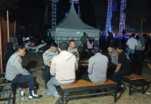 Polsek Wonosari Kawal Keramaian Pasar Malam Hoya-Hoya
