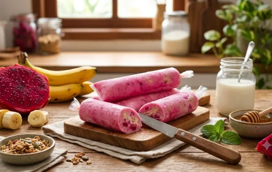 Resep Es Lilin Buah Naga dan Pisang yang Creamy