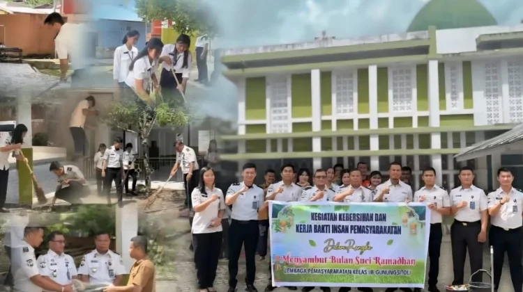 Lapas Gunungsitoli Kerja Bakti Bersihkan Masjid Agung