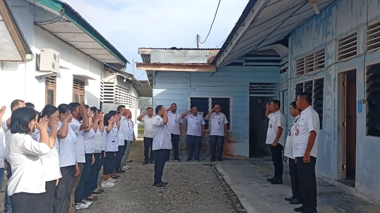 Asisten 1 Cardan Syarif Nazara Pimpin Apel Pagi di P3AB2KB Nias Utara
