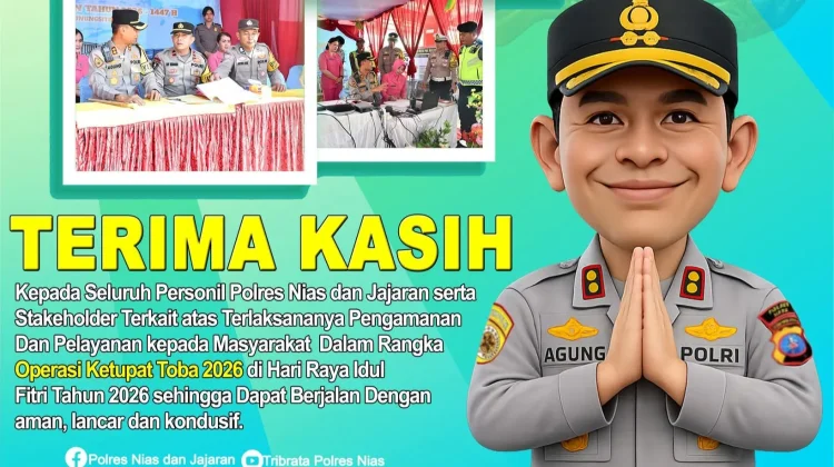 Kapolres Nias Sampaikan Terima Kasih kepada Personel Pam Ops Ketupat Toba