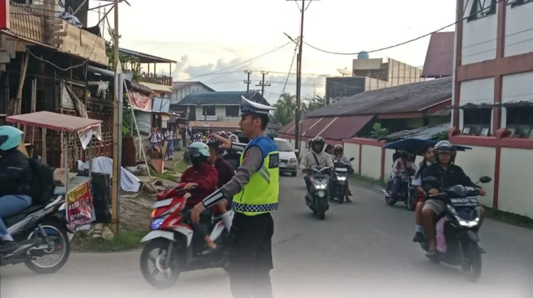 Satlantas Polres Nias Gelar Gatur Jam Padat Pagi