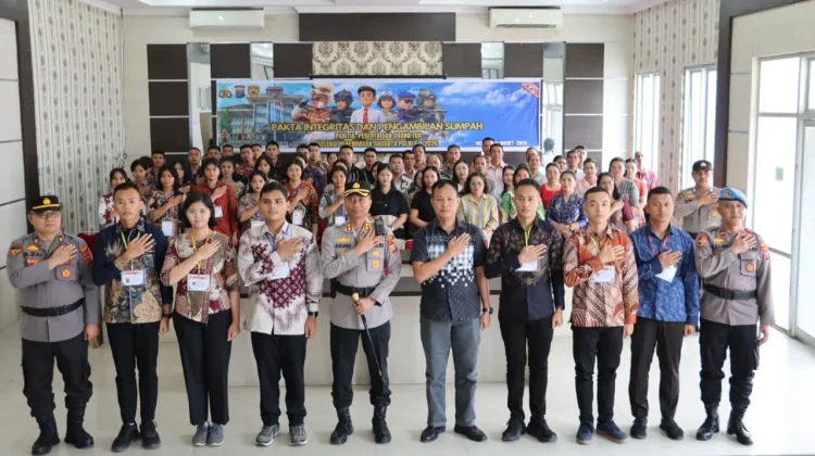 Polres Nias Laksanakan Pakta Integritas dan Sumpah Penerimaan Anggota Polri