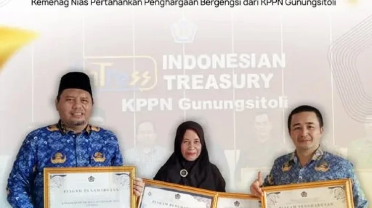 Kemenag Nias Raih Penghargaan dari KPPN Gunungsitoli