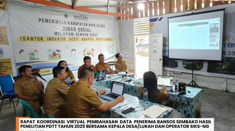 Dinsos Nias Utara Gelar Rakor Daring, Bahas Pemutakhiran Data Bansos Sembako