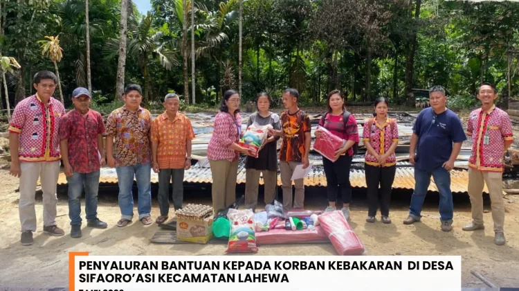 Rumah Hangus Terbakar, Dinsos Nias Utara Salurkan Bantuan ke Warga Lahewa