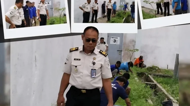 Warga Binaan Lapas Gunungsitoli Terlibat dalam Proses Penataan Area Brandgang
