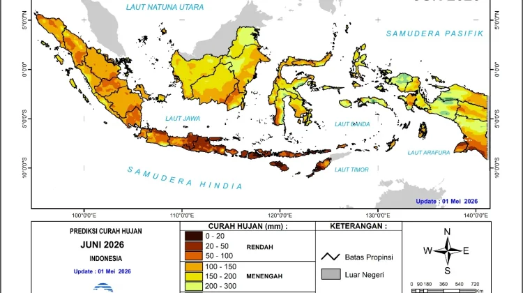 BMKG Gunungsitoli Perkirakan Curah Hujan Menurun pada Bulan Juni, Ini Penyebabnya