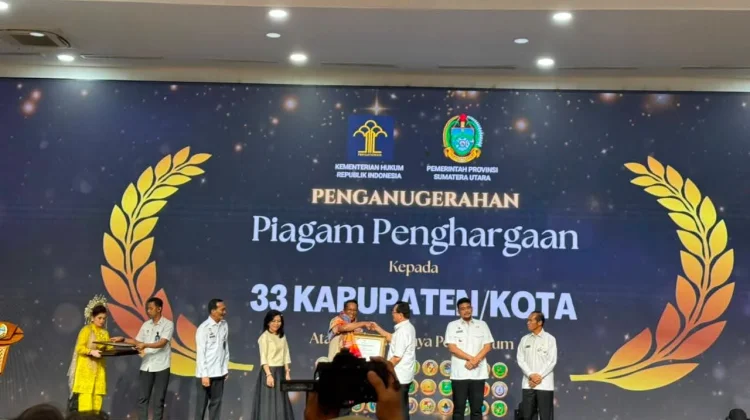 Nias Utara Raih Penghargaan Pembentukan Posbankum Desa/Kelurahan dari Kemenkum