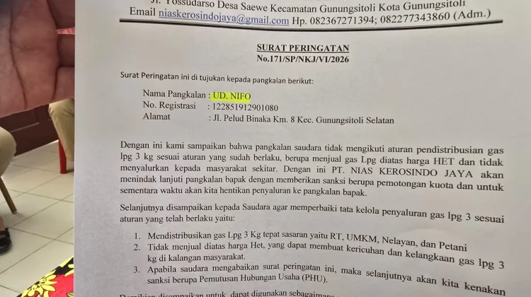 Pangkalan Gas Tidak Mau Jual atau Harga Diatas HET, Laporkan ke Pemko Gunungsitoli!