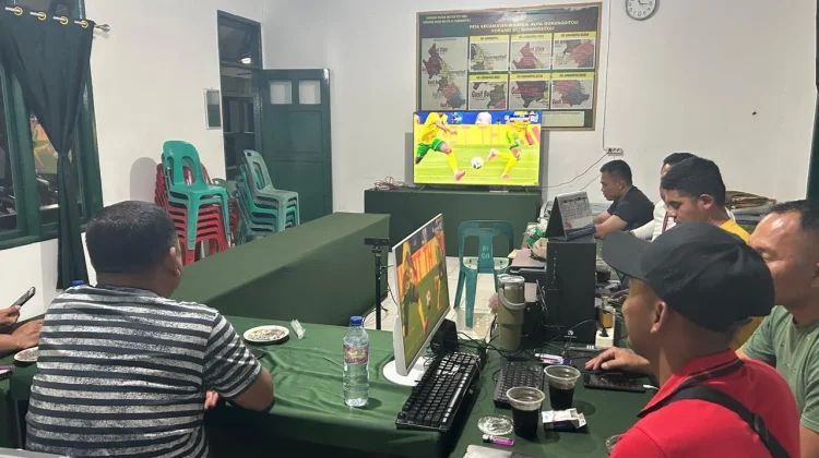 Kodim 0213/Nias Ajak Masyarakat Junjung Sportivitas lewat Nobar Piala Dunia
