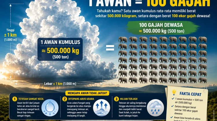 Fakta Satu Awan Setara Seratus Gajah