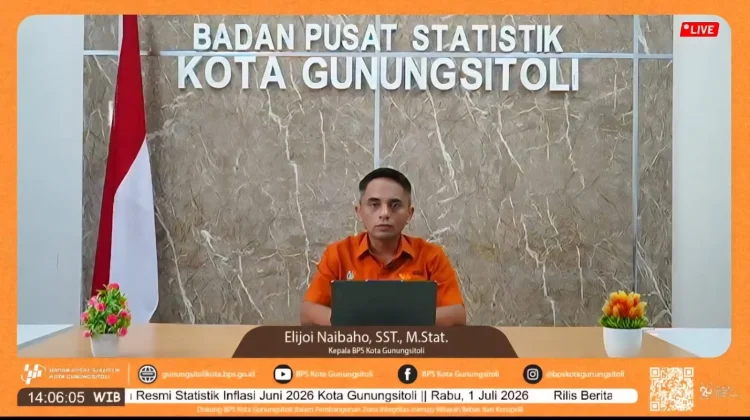 Juni 2026, Kota Gunungsitoli Alami Inflasi Sebesar 6,25 Persen