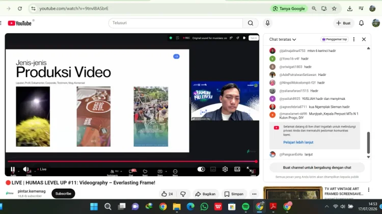 Asah Kreativitas Konten melalui Pelatihan Videografi 'Everlasting Frame'