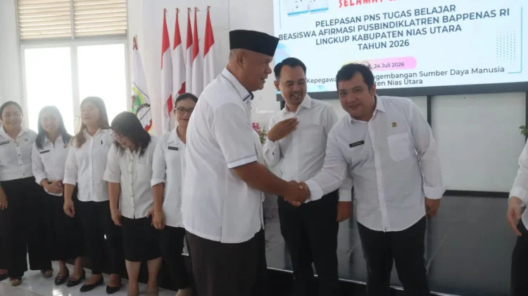 Bupati Nias Utara Lepas PNS Tugas Belajar Beasiswa Afirmasi Bappenas 2026