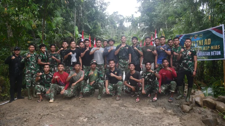 Satgas Karya Bakti TNI AD Rampungkan Jembatan Beton Sungai Ndriali