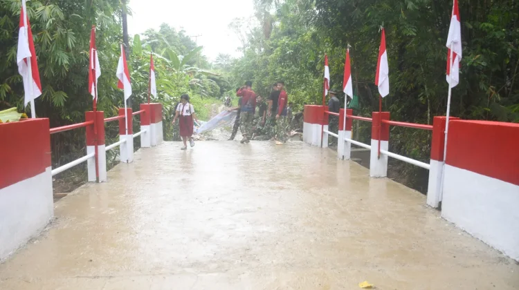Jembatan Baru Sungai Ndriali Permudah Aktivitas Warga dan Pelajar