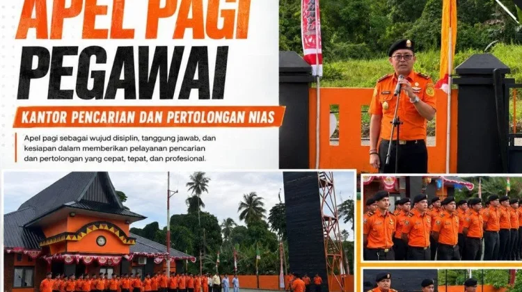 Apel Pagi Basarnas Nias: Pegawai Diminta Tingkatkan Pelayanan dan Koordinasi