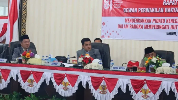 Bupati Nias Barat bersama DPRD Ikuti Pidato Kenegaraan Presiden secara Daring