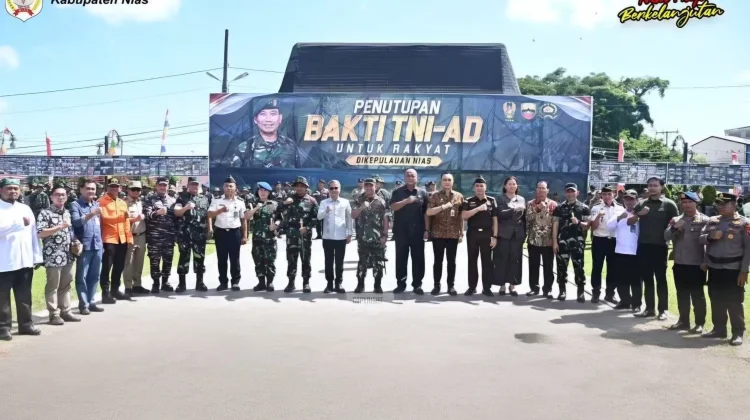 Bupati Nias Hadiri Penutupan Karya Bakti Skala Besar TNI-AD