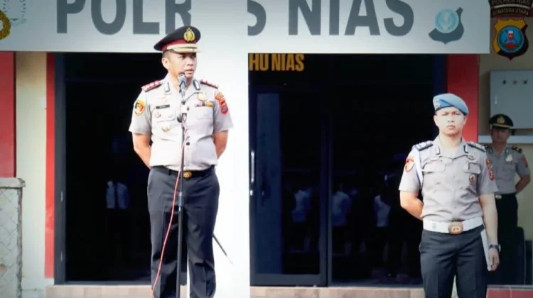 Kapolres Nias AKBP Ponzi Indra Pimpin Apel Pagi Perdana