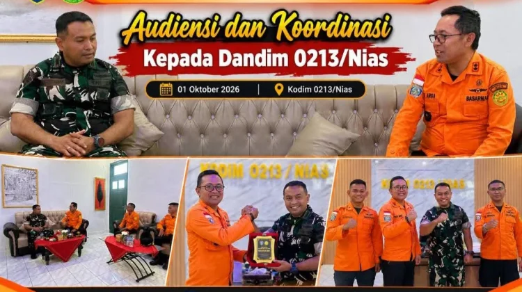 Perkuat Sinergi SAR, Basarnas Nias Audiensi ke Dandim 0213/Nias