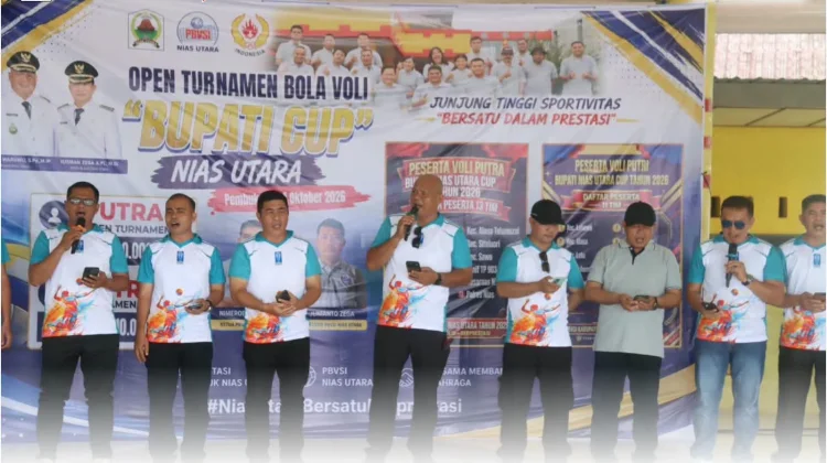 Bupati Nias Utara Resmi Buka Open Turnamen Bola Voli Bupati Cup 2026