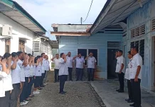 Asisten 1 Cardan Syarif Nazara Pimpin Apel Pagi di P3AB2KB Nias Utara