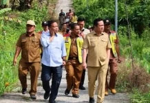Bupati Eliyunus Tinjau Sejumlah Lokasi Pembangunan di Lahomi