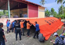 BPBD Kota Gunungsitoli Gelar Simulasi Pemasangan Tenda Pleton untuk Kedaruratan