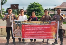 Polsek Lahewa Ajak Warga Cegah Karhutla