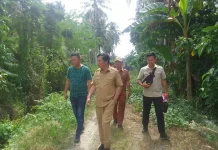 Bupati Nias Barat Tinjau Lahan Sawah di desa Sitolubanua Lahomi