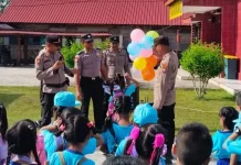 Polsek Pulau-Pulau Batu Terima Kunjungan Belajar TK Santo Gabriel Pulau Tello