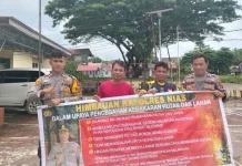 Personil Polsek Lahewa Imbau Warga Cegah Karhutla