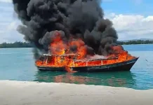 Kapal Penumpang Terbakar di Sirombu, Tiga Awak Luka Bakar