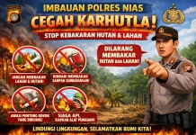 Bhabinkamtibmas Polres Nias Gencarkan Imbauan Pencegahan Karhutla
