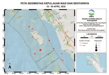 Periode 3-9 April 2026, Satu Gempa Dirasakan di Kepulauan Nias