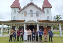 Implementasi Program Moderasi Beragama, KUA Tuhemberua Sambangi Gereja Katolik