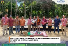 Rumah Hangus Terbakar, Dinsos Nias Utara Salurkan Bantuan ke Warga Lahewa