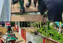 Satgas Karya Bakti TNI AD Percepat Pembangunan Jembatan Gantung Sungai Idanoho