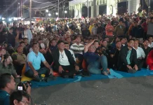Bupati Nias Utara Dampingi Gubernur Sumut Nobar Final Piala Dunia di Gunungsitoli