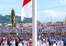 Pemko Gunungsitoli Gelar Upacara Penaikan Bendera HUT KEMRI Tahun 2026